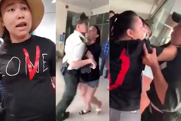 Nữ hành khách Lê Thị Hiền đã to tiếng, mạt sát nhân viên hàng không tại sảnh A – CHK Tân Sơn Nhất vào chiều 11/8. Ảnh cắt từ clip