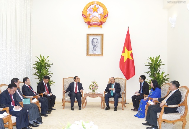 Thủ tướng Chính phủ Nguyễn Xuân Phúc tiếp đồng chí Bounthong Chithmany, Phó Thủ tướng Chính phủ Lào.