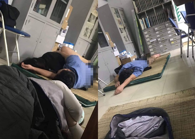 Hình ảnh lan truyền trên mạng phản ánh người đàn ông là bác sỹ P. và cô gái là nữ sinh viên thực tập tại bệnh viện này.