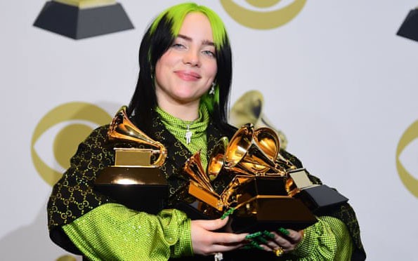 Billie Eilish giành 5 giải thưởng tại lễ trao giải âm nhạc Grammy lần thứ 62 (Ảnh: AFP)