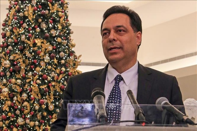 T&acirc;n Thủ tướng Liban Hassan Diab ph&aacute;t biểu tại Phủ Tổng thống ở thủ đ&ocirc; Beirut ng&agrave;y 19/12/2019. Ảnh: AFP/TTXVN