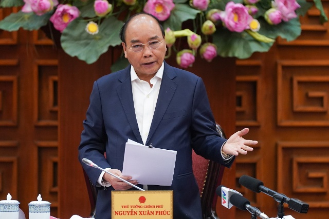 Thủ tướng Nguyễn Xuân Phúc nhấn mạnh dịch nCoV là căn bệnh nguy hiểm, chưa có vaccine, lây lan nhanh. Ảnh: VGP/Quang Hiếu
