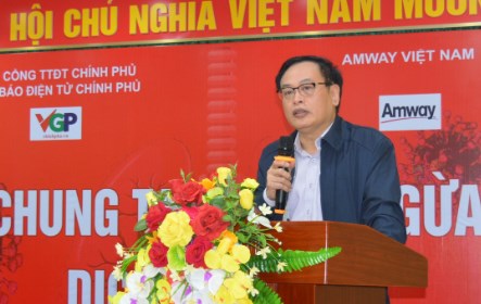 Tổng Giám đốc Cổng TTĐT Chính phủ, Tổng Biên tập Báo điện tử Chính phủ Vi Quang Đạo phát biểu tại chương trình