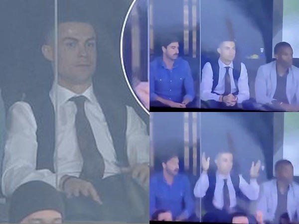 Ronaldo dự khán trận Real Madrid 2-0 Barca (Ảnh: Daily Mail).