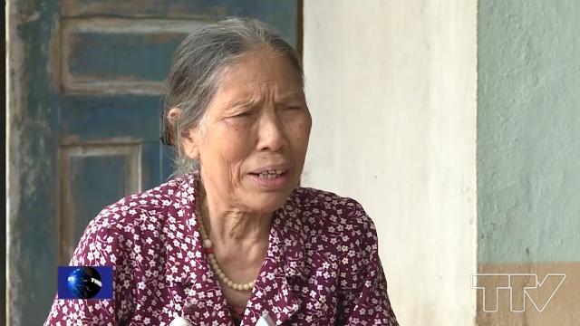 cụ bà Lê Thị Niệm, 78 tuổi, ở thôn 3 Côn Sơn, xã Trung Thành, huyện Nông Cống, tỉnh Thanh Hóa