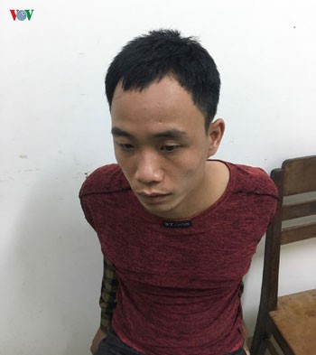 Đối tượng Nguyễn Hữu Việt tại cơ quan Công an huyện Hàm Thuận Nam - Bình Thuận.