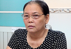 Nguyễn Thị Kim Phương tại cơ quan điều tra. Ảnh: Công an cung cấp.