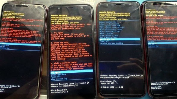 Hình ảnh lỗi xuất hiện trên điện thoại Samsung dòng Galaxy.