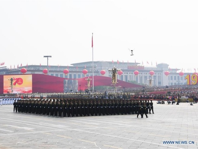 Quân đội Trung Quốc diễu binh trong ngày kỷ niệm 70 ngày Quốc khánh Trung Quốc (ngày 1/10/2019). Ảnh: Tân Hoa xã.