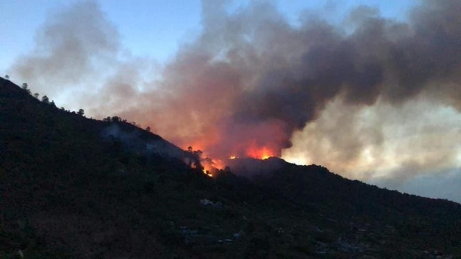 Khu vực tái bùng phát cháy rừng tại huyện Hương Sơn, tỉnh Hà Tĩnh
