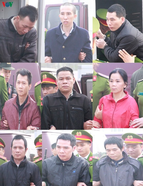 Ch&acirc;n dung 9 bị c&aacute;o trong vụ &aacute;n s&aacute;t hại nữ sinh giao g&agrave;. 6/9 bị c&aacute;o đ&atilde; bị phi&ecirc;n to&agrave; sơ thẩm tuy&ecirc;n tử h&igrave;nh.