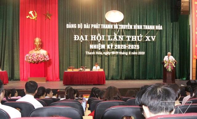 Đồng chí Lê Hoài Châu- Giám đốc Đài PT- TH Thanh Hóa phát biểu tại Đại hội