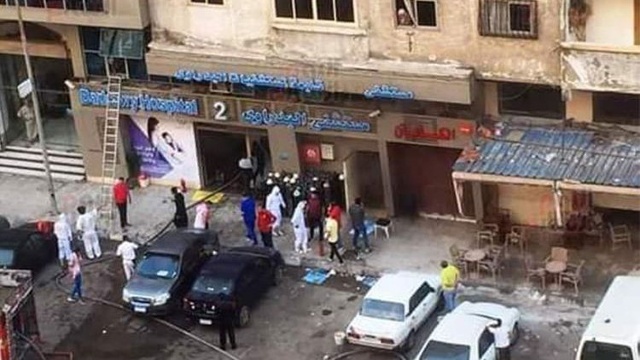 Vụ cháy khiến 7 bệnh nhân Covid-19 thiệt mạng. Ảnh: Gulf News