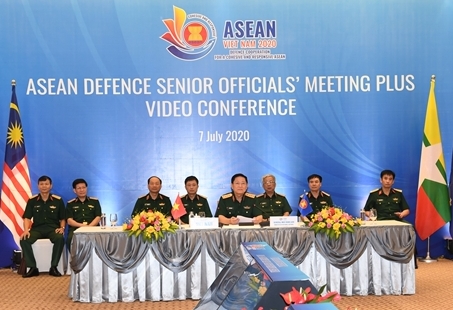 Hội nghị trực tuyến Quan chức Quốc phòng cấp cao ASEAN mở rộng (ADSOM+). Ảnh: VGP/Nhật Nam