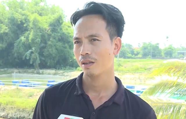 Anh Lê Công Tiến-Xã Thọ Vực, huyện Triệu Sơn, tỉnh Thanh Hóa: Nuôi cái con cá này quan trọng nhất là nước, nước phải sạch thì cá mới phát triển. Thế nên là tôi đã đầu tư hệ thống bể lắng, nước từ sông lên thì lắng lọc qua bể mới cho vào ao nuôi