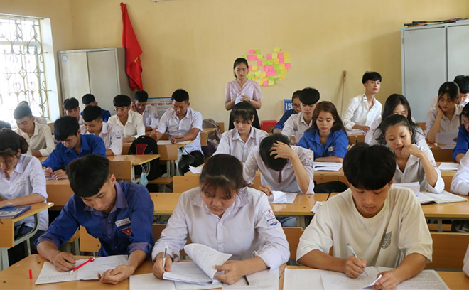 Học sinh tại Trường THPT Lê Quý Đôn, huyện Trấn Yên, Yên Bái ôn thi. Ảnh: Báo Yên Bái