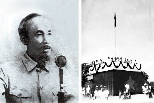 Thời khắc Chủ tịch Hồ Chí Minh đọc Tuyên ngôn Độc Lập tại Quảng trường Ba Đình. Sau đó 5 ngày, Đài TNVN chính thức được thành lập.