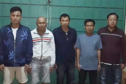 Năm trong số 7 nghi phạm tại Gia Lai bị bắt giữ. Ảnh: Công an cung cấp.