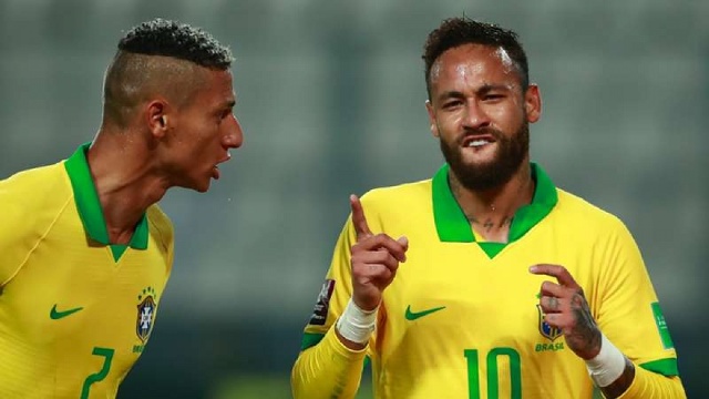 Neymar trở th&agrave;nh ch&acirc;n s&uacute;t xuất sắc thứ 2 lịch sử ĐT Brazil với 64 b&agrave;n thắng. (Ảnh: Getty).