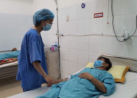 Một bệnh nhân mắc Whitmore đang được điều trị tại Bệnh viện Đà Nẵng- Ảnh: VGP/Lưu Hương