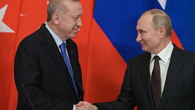 Tổng thống Thổ Nhĩ kỳ T.Erdogan và Tổng thống Nga V.Putin. (Ảnh: rianovosti)