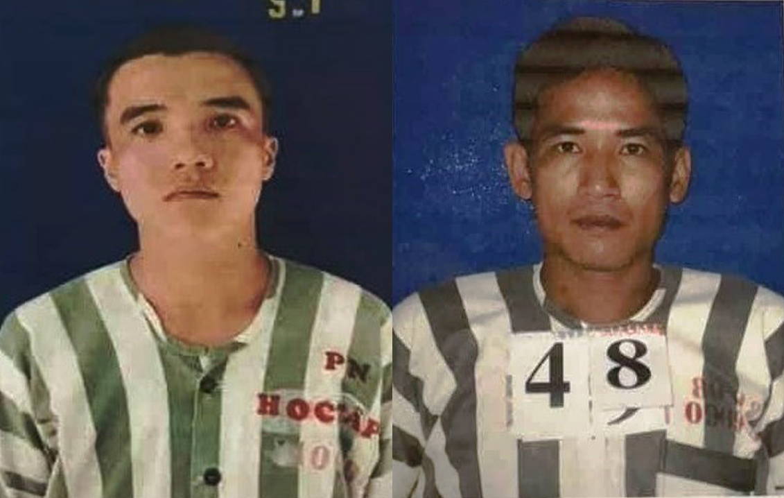 Đối tượng Lâm Viết Phú Lộc (trái) và Bùi Nguyễn Thiên Thuận (phải). Ảnh: TTXVN phát
