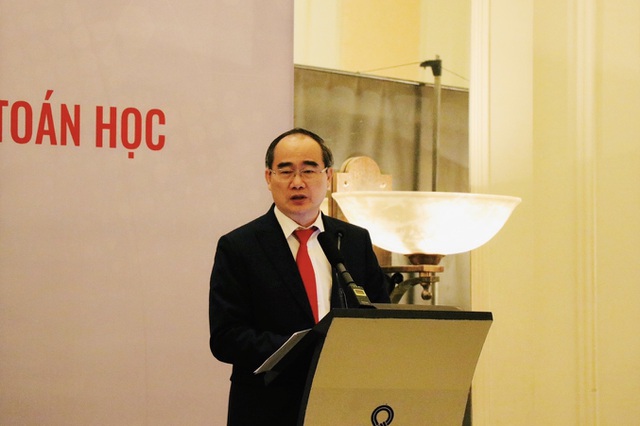 GS Nguyễn Thiện Nhân phát biểu tại Tổng kết Chương trình trọng điểm quốc gia phát triển Toán học và Kỷ niệm 10 năm thành lập Viện Nghiên cứu cao cấp về Toán.