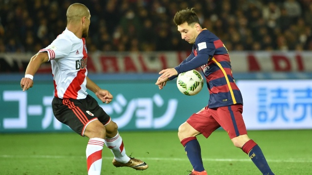 Messi ghi bàn giúp Barca thắng 3-0 River Plate (Ảnh: Getty).