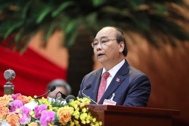 Uỷ viên Bộ Chính trị, Thủ tướng Chính phủ Nguyễn Xuân Phúc trình bày diễn văn khai mạc