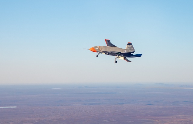 Loyal Wingman, mẫu máy bay không người lái đầu tiên của Australia thực hiện chuyến bay thử nghiệm thành công. Ảnh: Bộ Quốc phòng Australia.