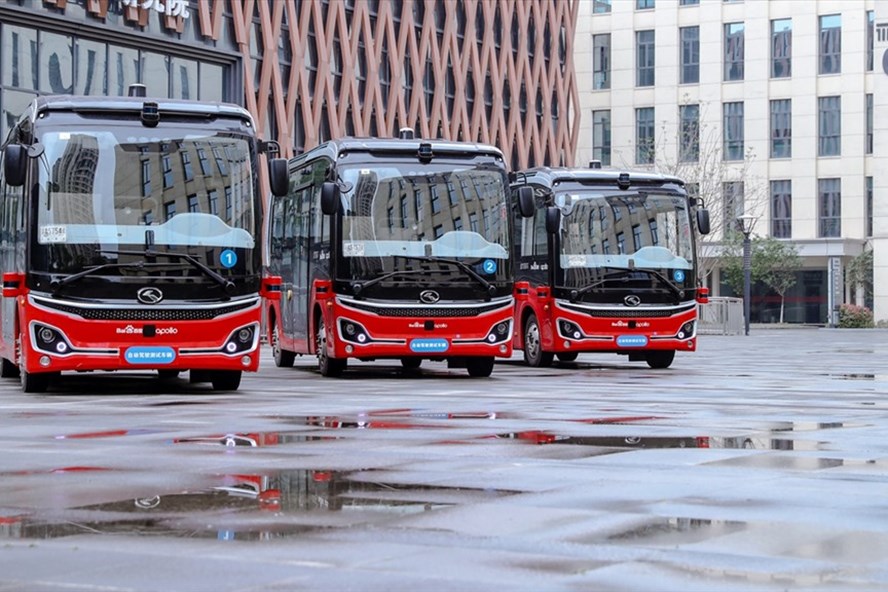 Trung Quốc khai trương dịch vụ xe buýt tự lái đầu tiên. Ảnh: Công ty xe buýt Baidu