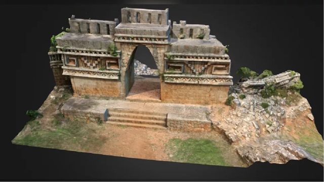 Hình ảnh kỹ thuật số 3D của Labna, một công trình kiến trúc cổ của người Maya ở vùng Puuc. Ảnh:LiveScience.