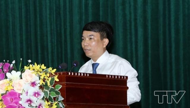 Tân Phó Chánh Văn phòng HĐND tỉnh Thanh Hóa phát biểu nhận nhiệm vụ.
