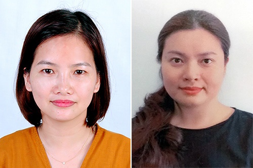 Vũ Thị Thùy Dương (trái) và Nguyễn Hoàng Giang. Ảnh: Công an cung cấp.