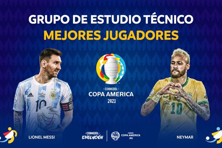 Cả Lionel Messi v&agrave; Neymar đều được nhận giải Cầu thủ xuất sắc nhất Copa America 2021. Ảnh: Copa America