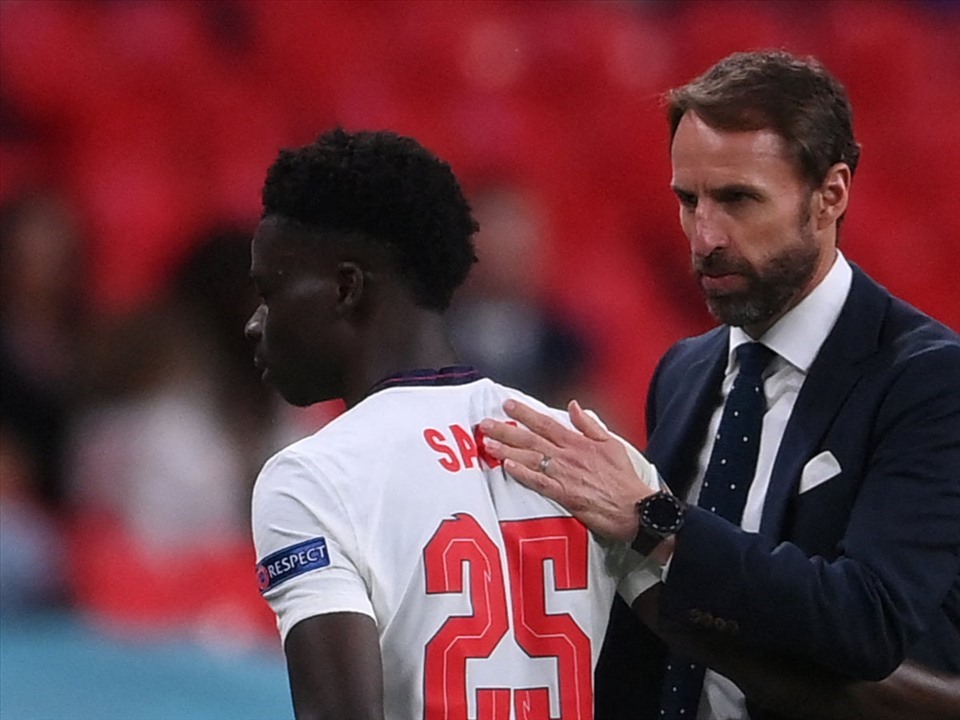 Huấn luyện viên Gareth Southgate đã đặt niềm tin ở Saka. Ảnh: AFP