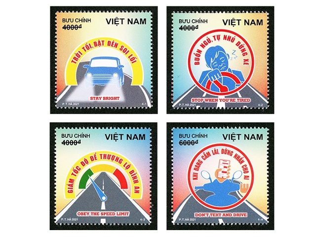 4 mẫu của bộ tem