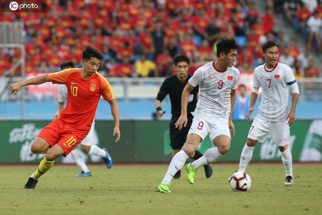 U22 Việt Nam từng thắng U22 Trung Quốc 2-0 trên sân khách hôm 8.9.2019. Ảnh: Sina.