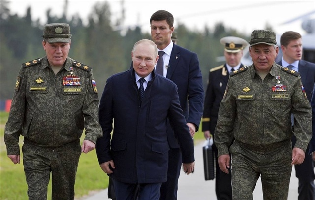 Tổng thống Nga Vladimir Putin trực tiếp thị sát tập trận mang tên “Zapad-2021”. (Ảnh: TASS)