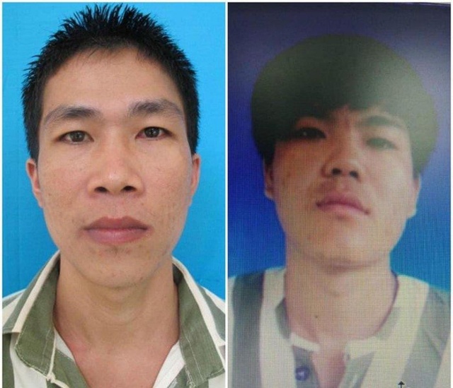 Phạm Văn Sây và Đinh Văn Dương (từ trái qua phải) đã bị bắt sau khi trốn khỏi trại giam