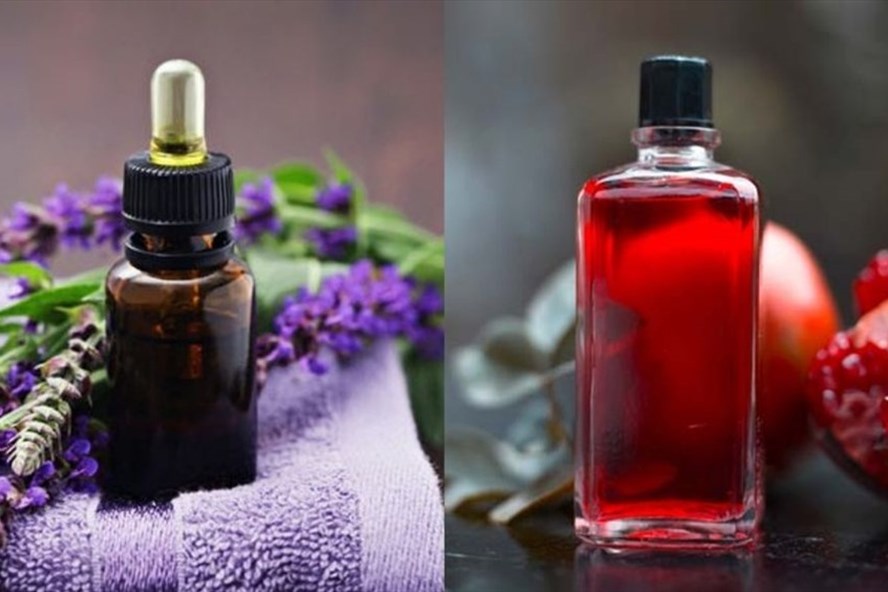 Tinh dầu l&agrave; một trong những sản phẩm l&agrave;m đẹp da kh&ocirc;ng thể thiếu của ph&aacute;i nữ. Đồ họa: Thanh Ngọc