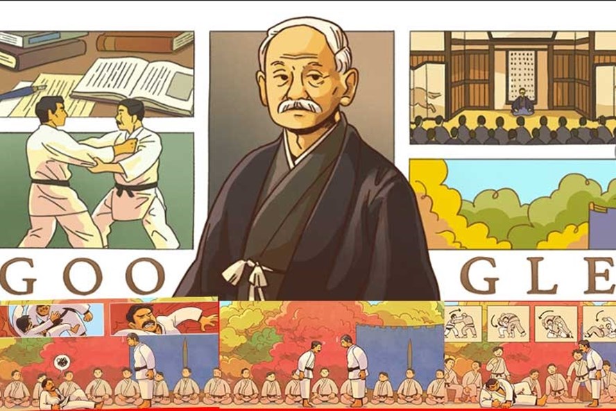 Google Doodle kỷ niệm sinh nhật của cha đẻ Judo Nhật Bản. Ảnh: Google