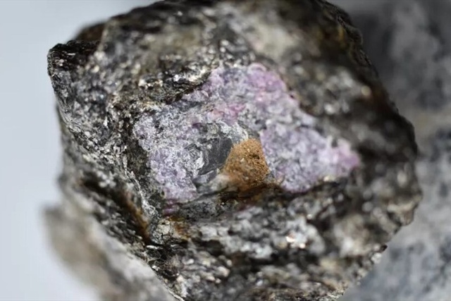 Nghiên cứu mới phát hiện những dấu vết của sự sống cổ đại đã bị khóa bên trong một viên ruby (hồng ngọc) ​​2,5 tỉ năm tuổi từ Greenland. Ảnh: Đại học Waterloo