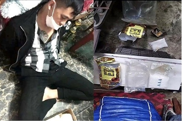 Đối tượng Lê Trường Hận cùng tang vật. Ảnh: Công an