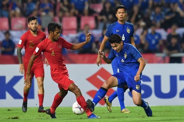 Tuyển Indonesia và Thái Lan chạm trán nhau ở chung kết AFF Cup 2020. Ảnh: FOX Sport Asia