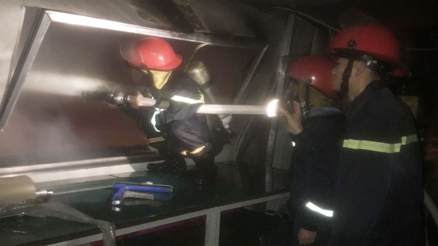 Lực lượng chức năng tại hiện trường.