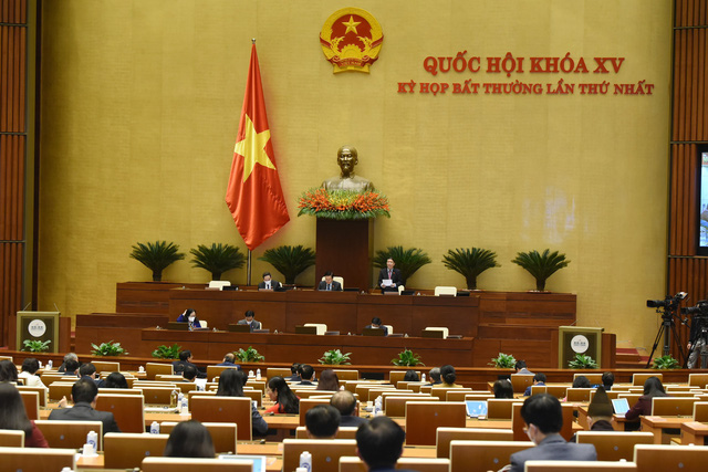Một phiên họp của kỳ họp bất thường lần thứ nhất Quốc hội khóa XV - Ảnh: VGP