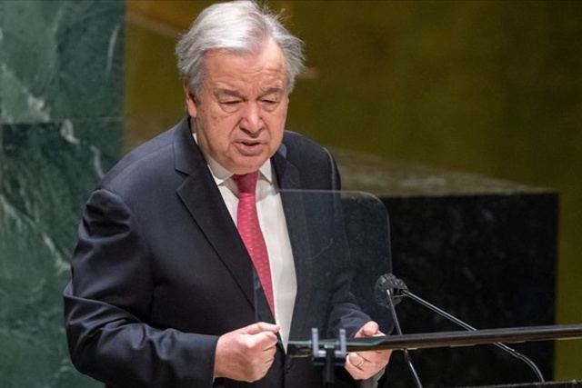 Tổng Thư ký Liên Hợp Quốc António Guterres nêu các ưu tiên trong năm 2022. Ảnh: UN