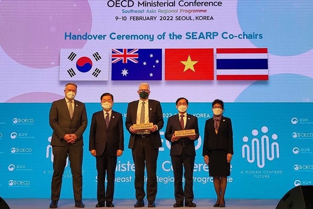 Việt Nam và Australia chính thức tiếp nhận vai trò đồng Chủ tịch Chương trình SEARP giai đoạn 2022- 2025 từ Hàn Quốc và Thái Lan. Ảnh: TTXVN
