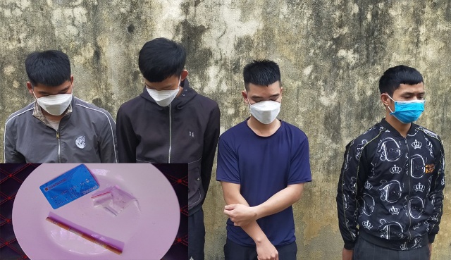 C&aacute;c đối tượng v&agrave; tang vật C&ocirc;ng an huyện Y&ecirc;n Định triệt ph&aacute; tại qu&aacute;n h&aacute;t karaoke tr&ecirc;n địa b&agrave;n x&atilde; Định Long